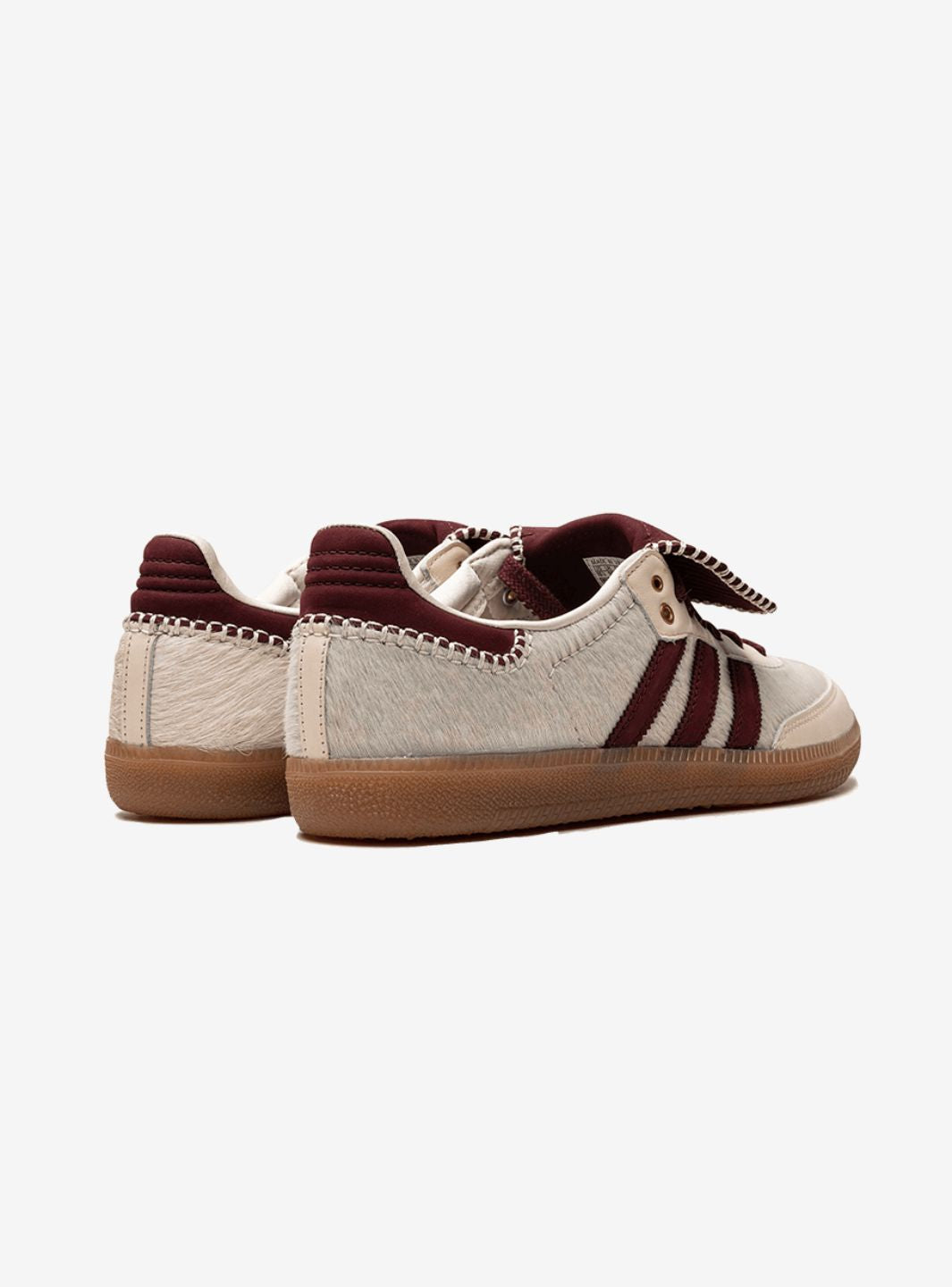 Adidas Samba Nylon Tonal Wales Bonner sneakers in Cream White with burgundy details. 3