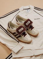 Adidas Samba Nylon Tonal Wales Bonner sneakers in Cream White with burgundy details. 4