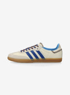 Adidas Samba Nylon Wales Bonner Stunning Clay Royal sneaker with suede panels and blue accents.