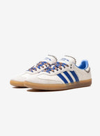 Adidas Samba Nylon Wales Bonner Stunning Clay Royal sneaker with suede panels and blue accents. 2