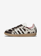 Adidas Samba OG Cow Print sneaker with luxurious pony hair upper and stylish accents.