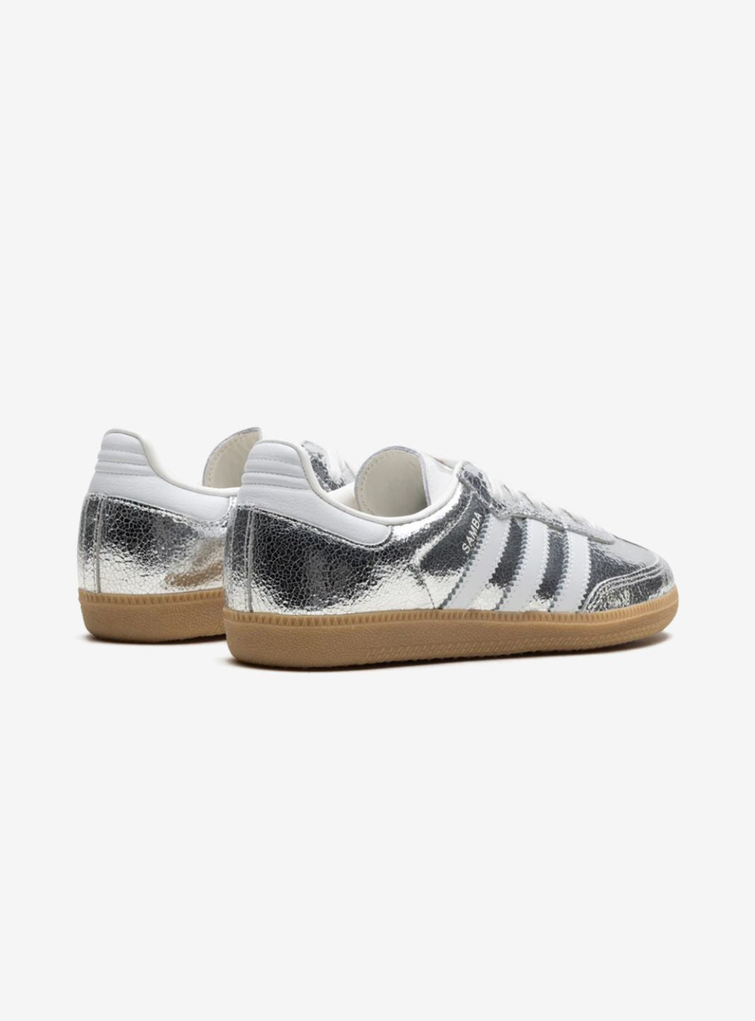 Adidas Samba OG Silver Metallic Cracked Leather stylish sneaker 3