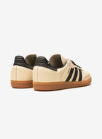 Adidas Samba OG Elegant Sand Strata in cream white with luxurious suede overlays. 3