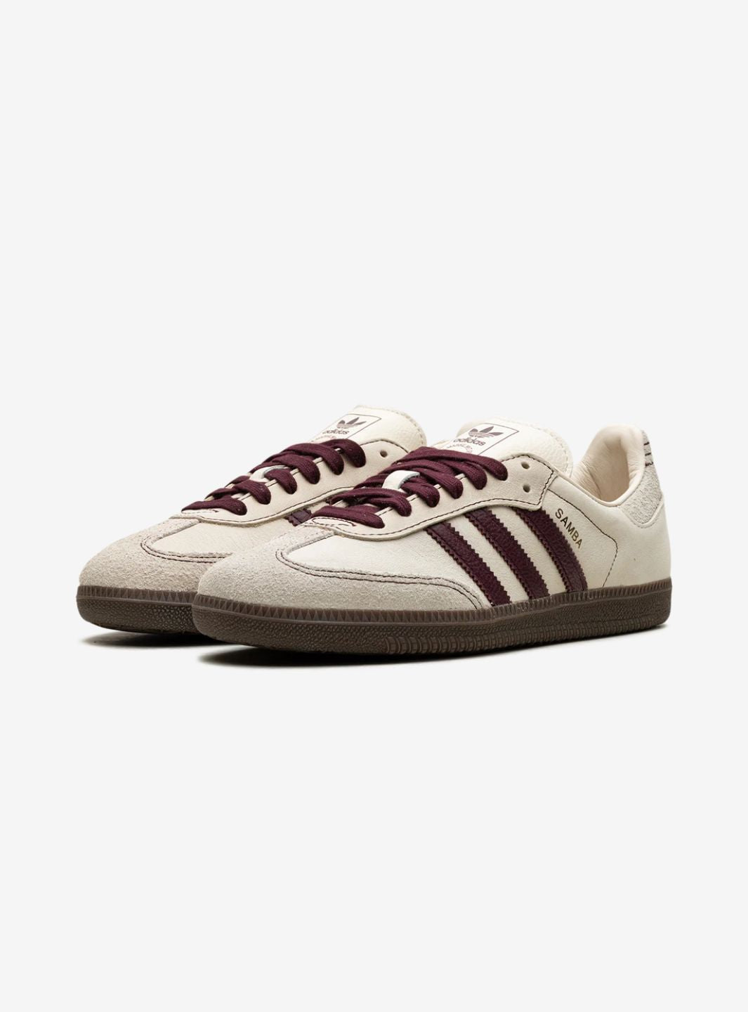 Adidas Samba OG Elegant White Maroon sneakers for women. 2