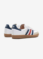 Adidas Samba OG Sporty & Rich USA Stylish sneaker in white leather with navy and red accents. 3