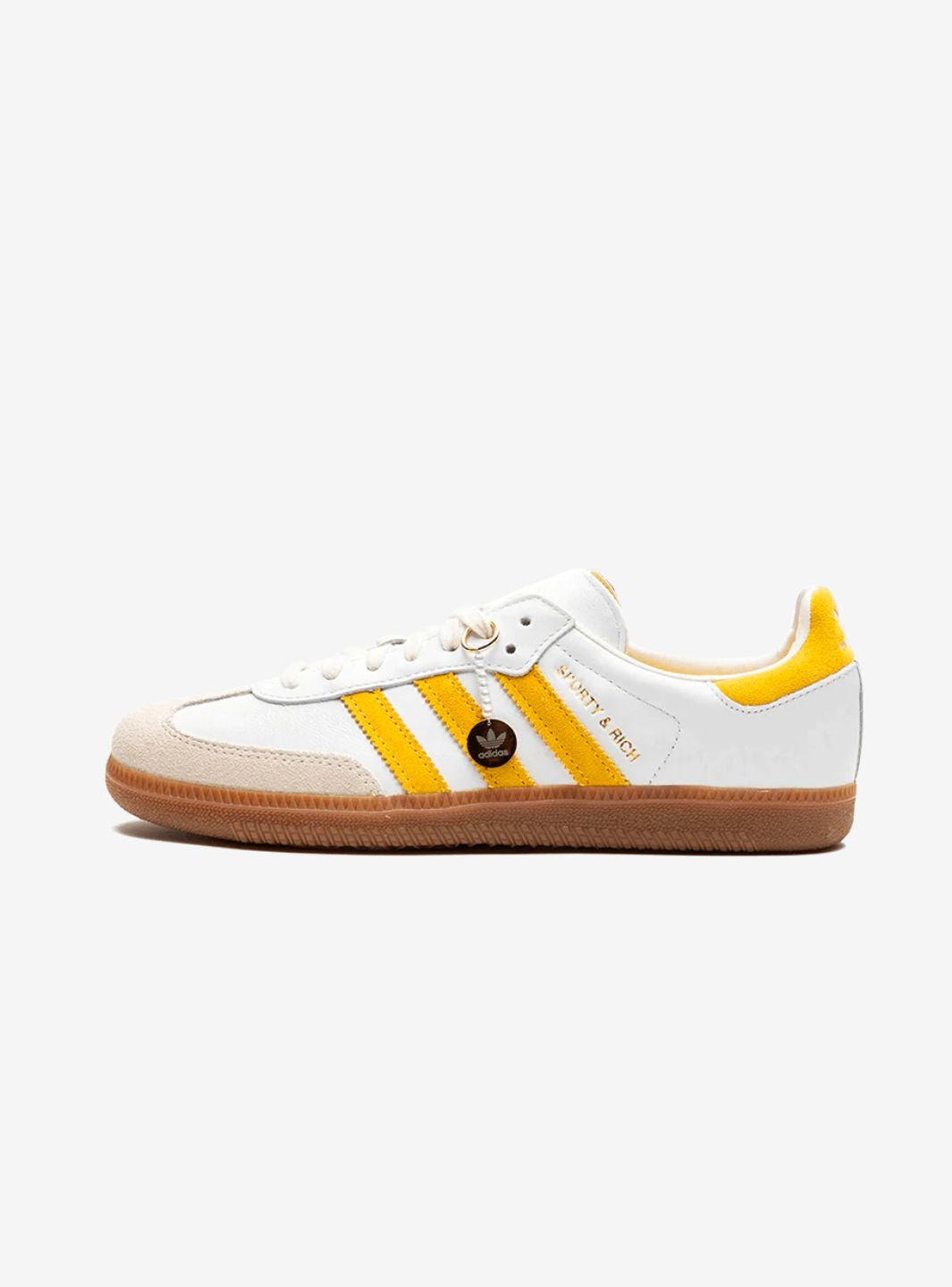 Adidas Samba Sporty Elegant Sneakers in Cloud White and Bold Gold