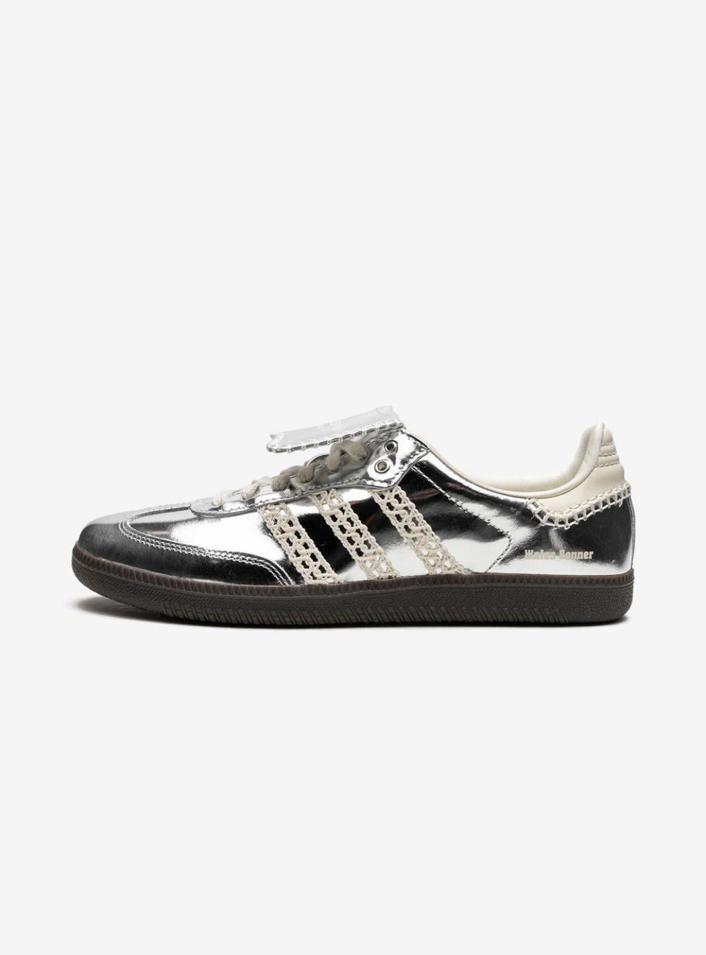Adidas Samba Wales Bonner Shimmering sneaker in metallic silver.