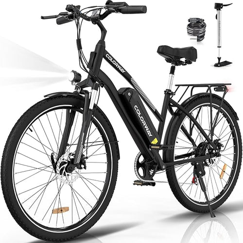 Affordable electric bicycle in black color, perfect for urban commuting.