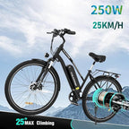 Affordable electric bicycle in black color, perfect for urban commuting. 2