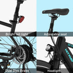 Best Electric Mountain Bike in Black, White, and Sky Blue colors. 7