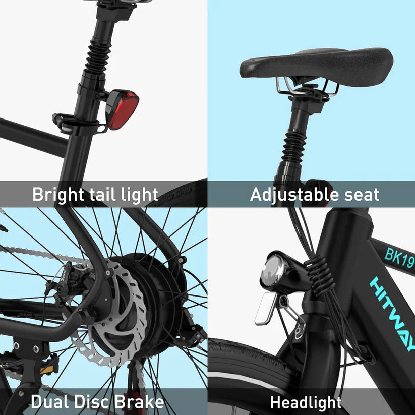 Best Electric Mountain Bike in Black, White, and Sky Blue colors. 7