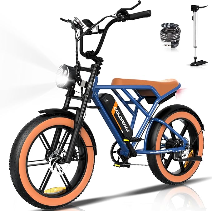 COLORWAY BK29 Electric City Bike in Orange and Blue colors. 6