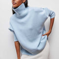 Women's Comfortable Turtleneck Sweater in various colors.