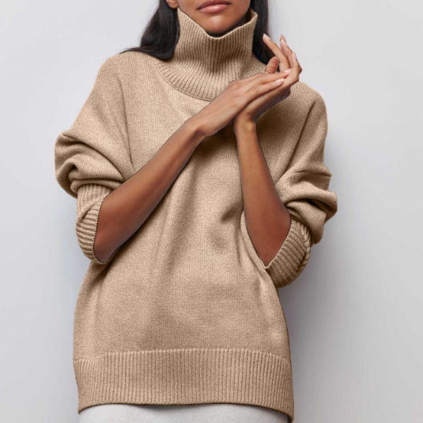 Women's Comfortable Turtleneck Sweater in various colors. 3