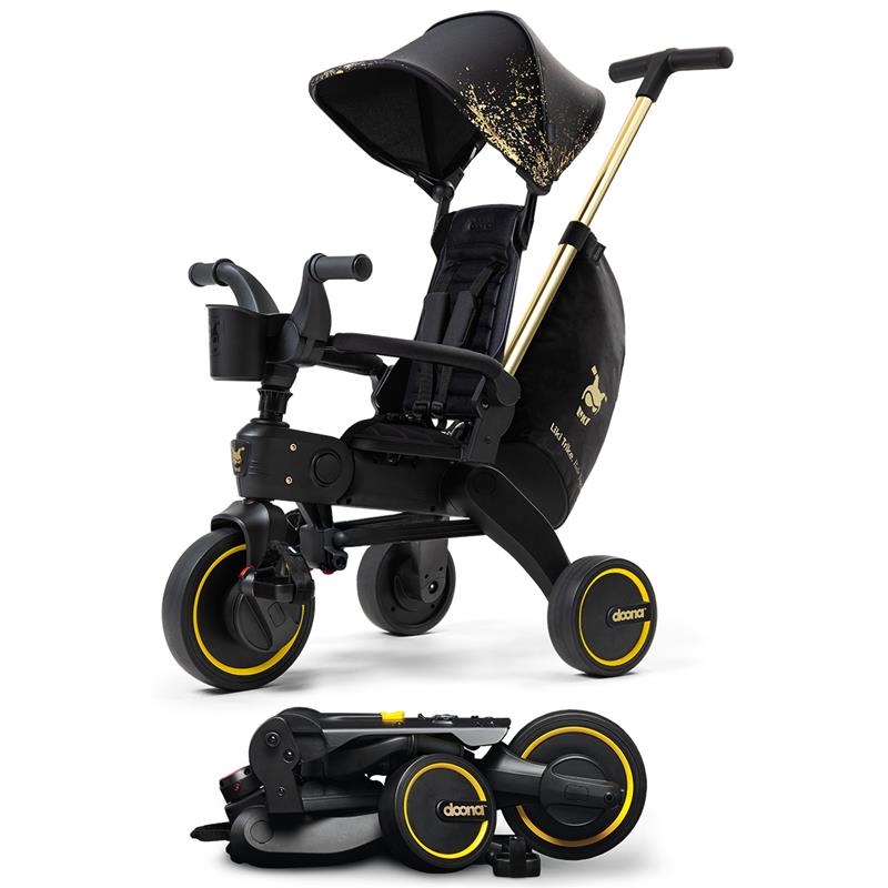 Folding Trike Black with Gold Accents