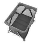 Travel Crib with Gray Fabric and Mesh Design 2