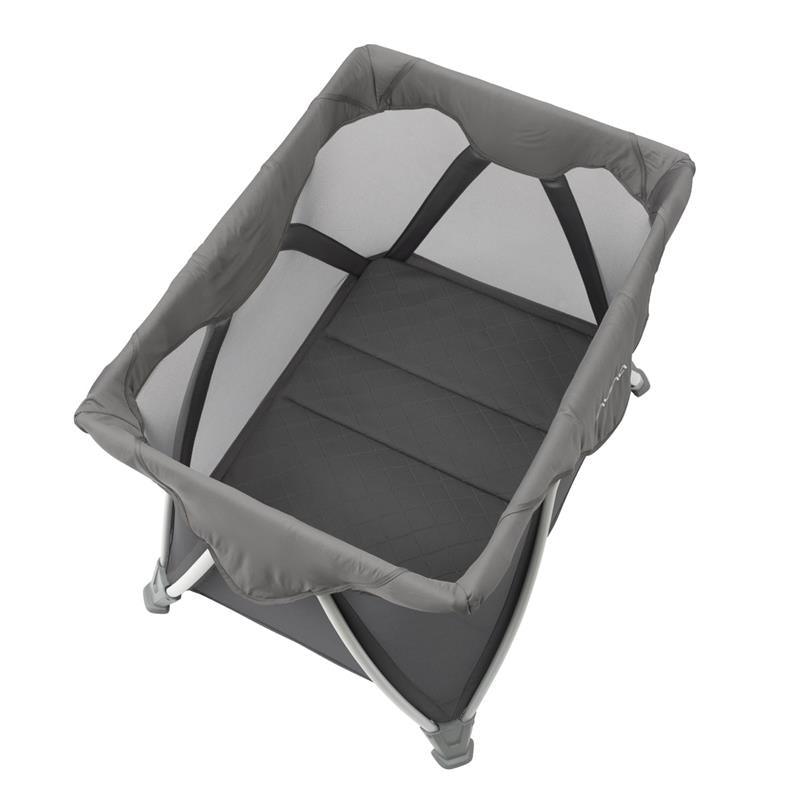 Travel Crib with Gray Fabric and Mesh Design 2