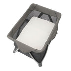 Travel Crib with Gray Fabric and Mesh Design 3