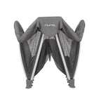 Travel Crib with Gray Fabric and Mesh Design 4
