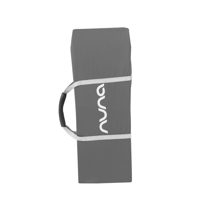 Travel Crib with Gray Fabric and Mesh Design 6
