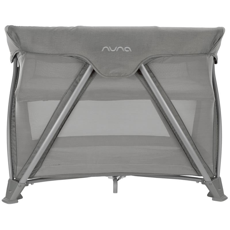 Travel Crib Gray with Mesh Sides and Aluminum Frame