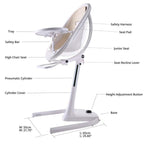 Convertible High Chair and Lounger, White 4