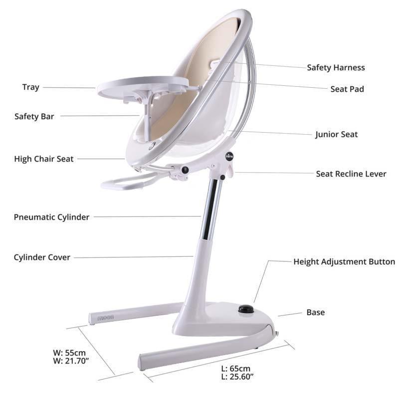Convertible High Chair and Lounger, White 4