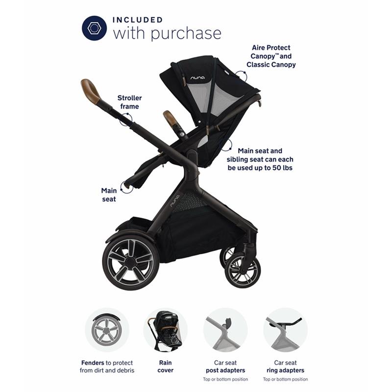 Convertible Stroller with Dual Canopy in Black 6