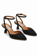 Elegant Crystal Darling Pearl Slingback Kitten Heels 3