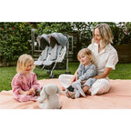Double Stroller with Adjustable Seats and Canopy in Gray 12