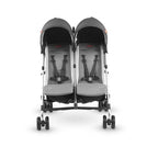 Double Stroller with Adjustable Seats and Canopy in Gray 2