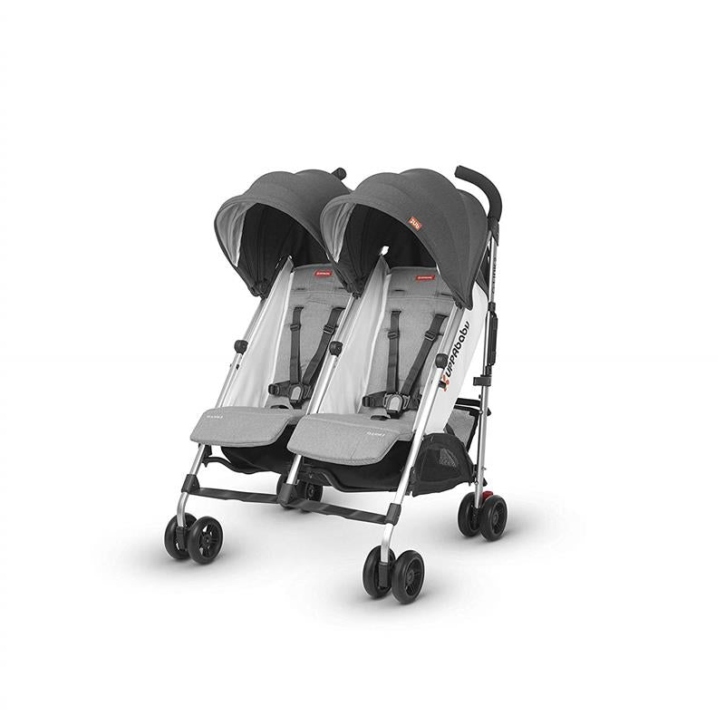 Double Stroller with Adjustable Seats and Canopy in Gray 3