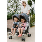 Double Stroller with Adjustable Seats and Canopy in Gray 8
