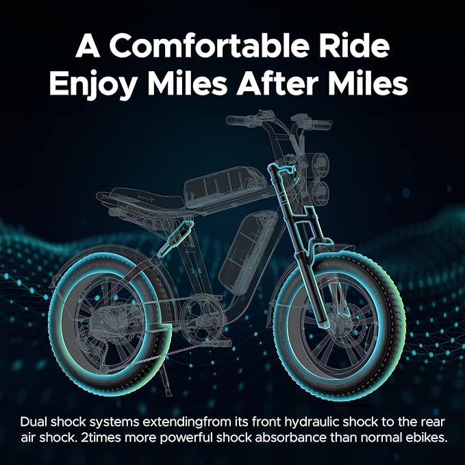 Stylish dual battery electric bike available in black, white, and green. 4