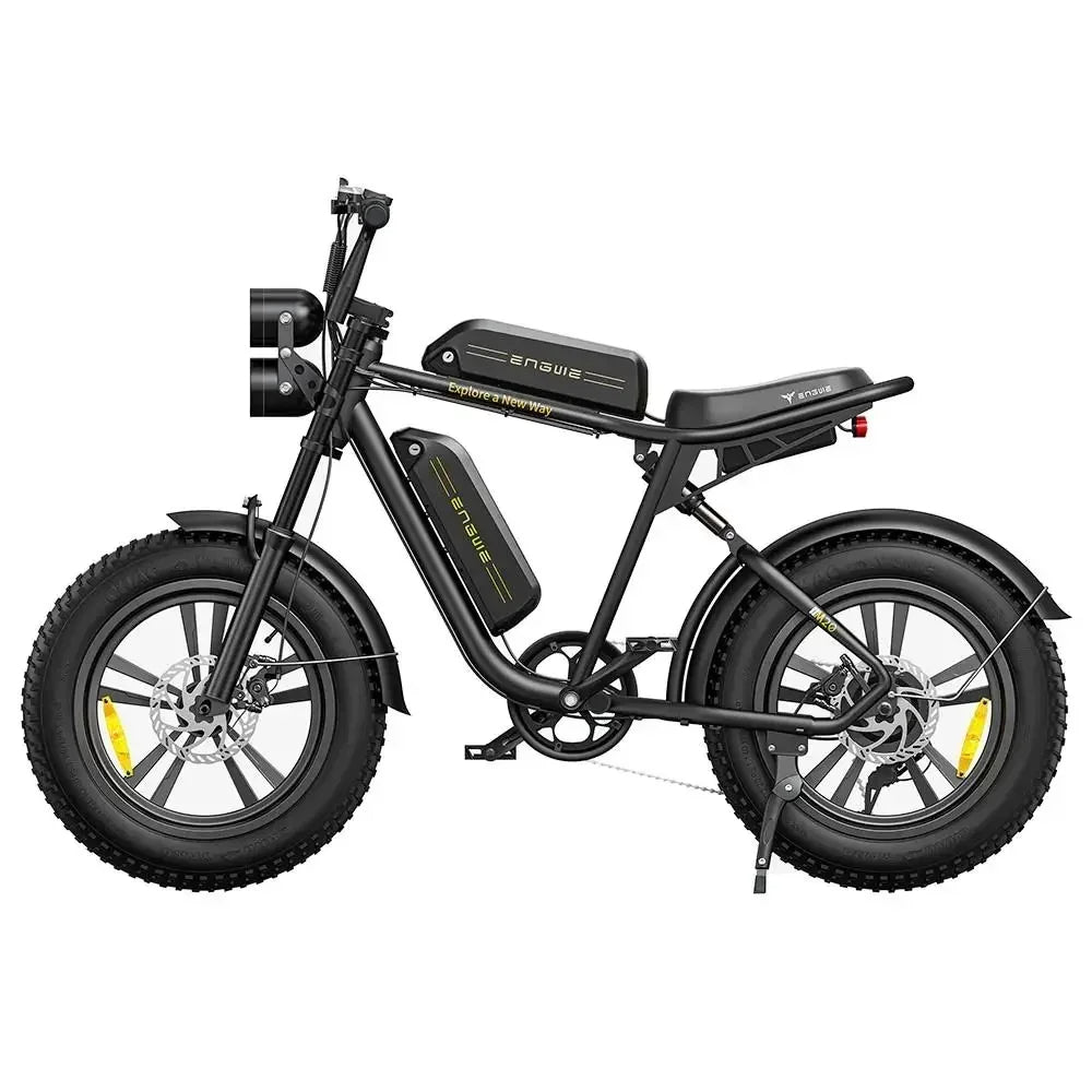 Stylish dual battery electric bike available in black, white, and green. 7