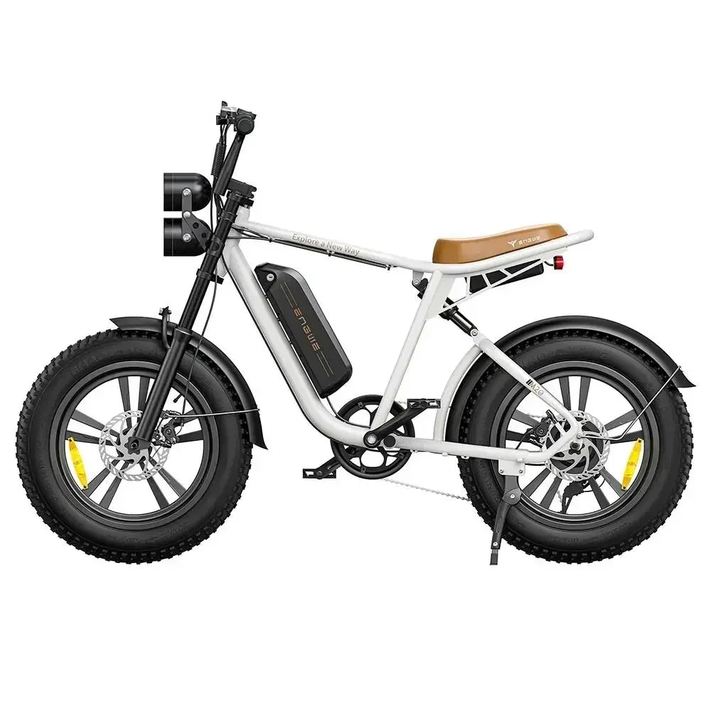 Stylish dual battery electric bike available in black, white, and green. 8