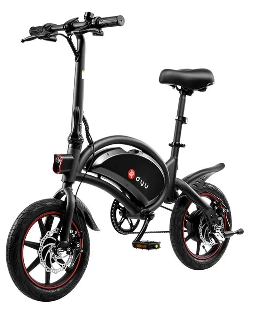 DYU D3F Compact Electric Bike in Black