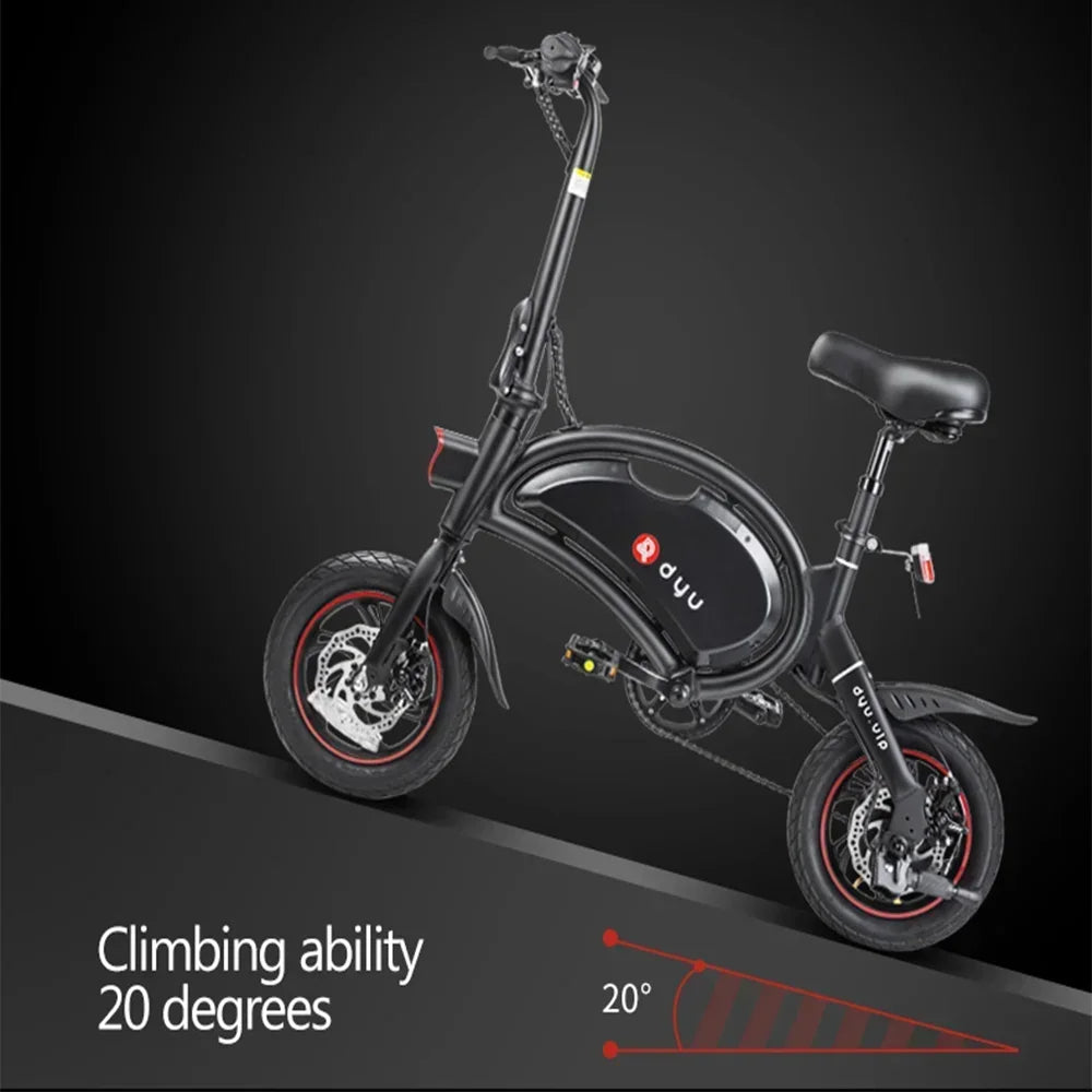 DYU D3F Compact Electric Bike in Black 2
