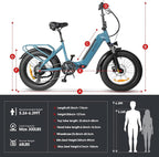 DYU FF500 Electric Bike in sleek blue design for adults 3