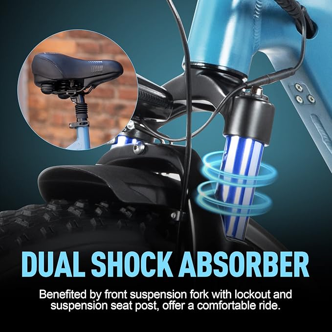 DYU FF500 Electric Bike in sleek blue design for adults 4