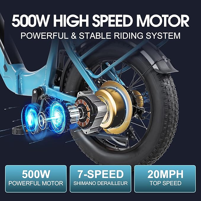 DYU FF500 Electric Bike in sleek blue design for adults 6