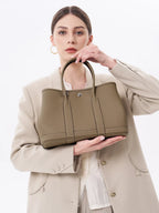Elara Elegant Tote in soft full-grain leather with spacious interior. 10