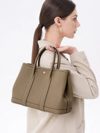 Elara Elegant Tote in soft full-grain leather with spacious interior. 12
