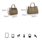 Elara Elegant Tote in soft full-grain leather with spacious interior. 16