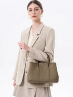Elara Elegant Tote in soft full-grain leather with spacious interior. 9