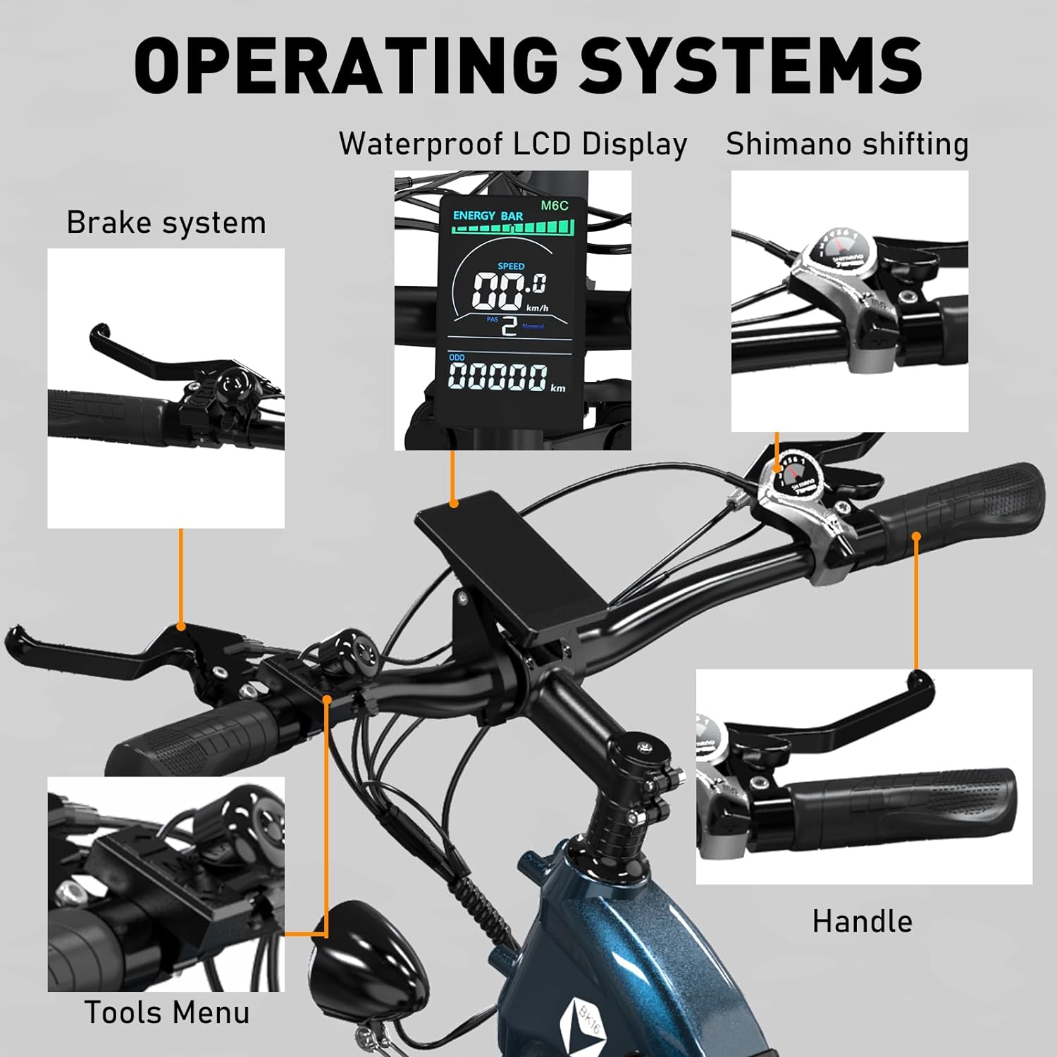 Electric Bike BK16 in stylish blue design 6