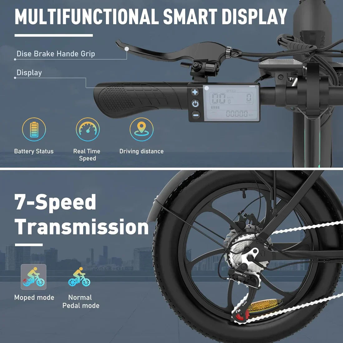 Electric Bike in stylish design with long-range battery and high speed. 4
