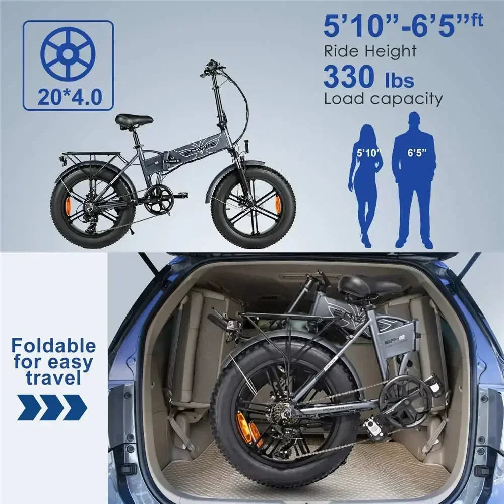 Versatile electric bike with 750W motor and 50 miles range. 3