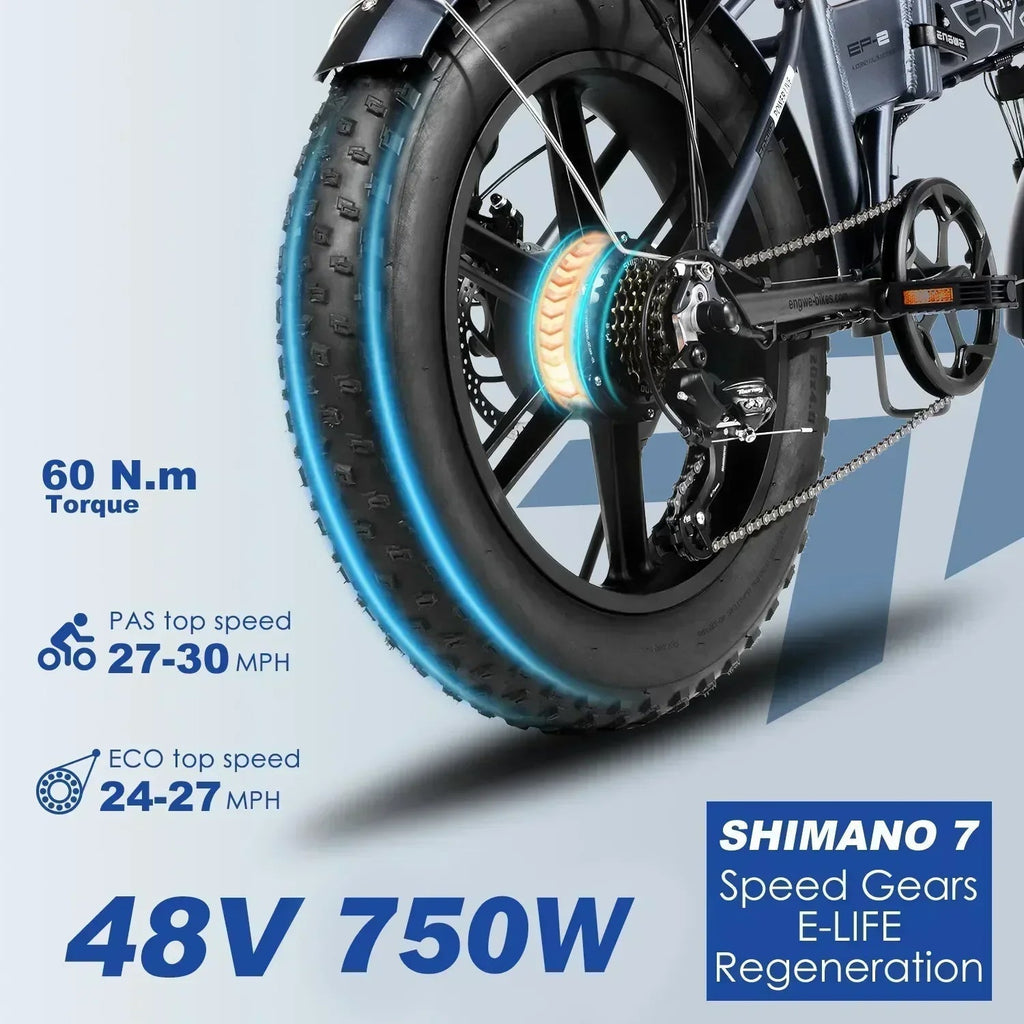 Versatile electric bike with 750W motor and 50 miles range. 5