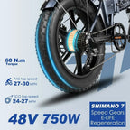 Versatile electric bike with 750W motor and 50 miles range. 5